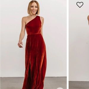 Baltic born Tatiana velvet one shoulder maxi dress